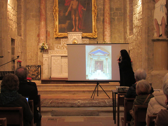 conférence sur la restauration de la peinture de St-Jean-Baptiste, Mirepoix