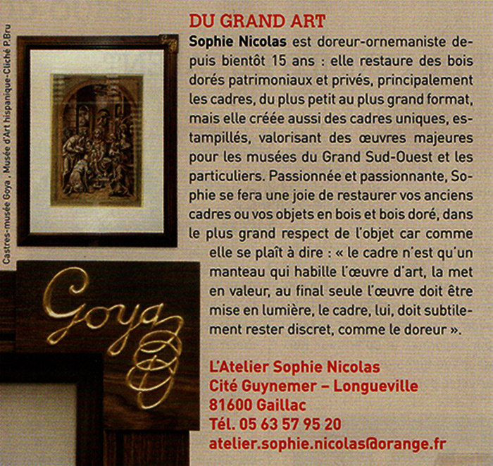 presse l'atelier Sophie Nicolas