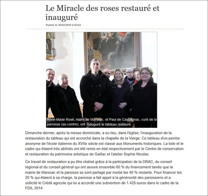 presse Marssac, l'atelier Sophie Nicolas