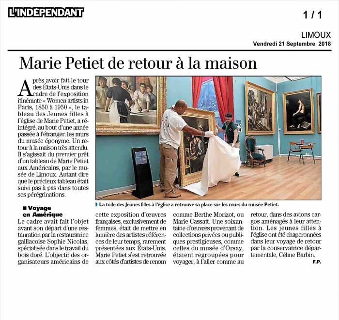 presse Limoux, l'atelier Sophie Nicolas