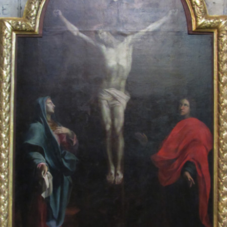 restauration cadre tableau crucifixion